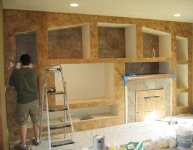 Fireplace Accent Wall, Shadow Box, Italian Finishes, Bella Faux Finishes, Sioux Falls, SD