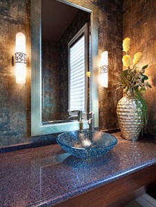 Wallpapered Bathroom